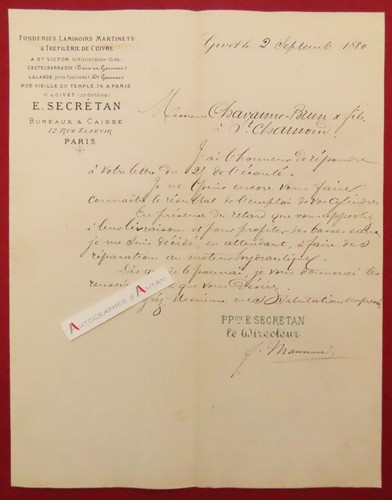 Secretan 1880 à givet - e.,