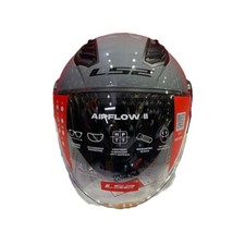 Casque Jet Avec Visière LS2 OF616 Airflow II Moto Scooter Gris Poli E2206