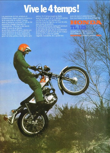 Publicité moto honda tl - moto,