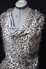 Cavalli.Merveilleux voile façonné dévoré panthère léopard noir crème camel.0M80