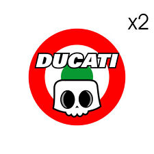 Stickers SKULL DUCATI Italia Monster Strada Diavel Hypermotard - 5,5cm x 5,5cm