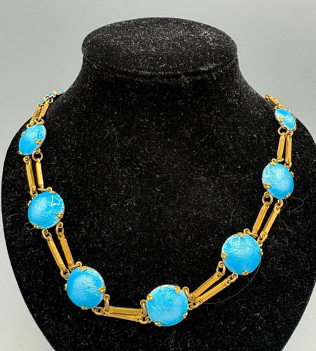 Enamel bijou collier cabochons