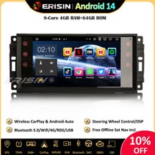 DAB+Android 14 Autoradio GPS 64G Jeep Compass Wrangler Dodge Challenger Chrysler