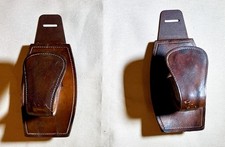 Porte-fusil râtelier en cuir vintage fait main.
