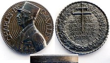 De Gaulle par DeJaeger - imposante médaille argent 1970   (9394-04)