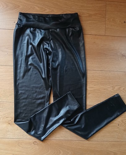 Legging effet cuir noir - effet,