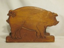 vintage ornate wood wooden pig