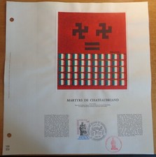 SERIGRAPHIE ENCART 1er JOUR THIAUDE 104/350 MARTYRS DE CHATEAUBRIAND