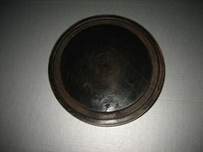 Ancien Socle Rond en bois noirci 14,5 cm