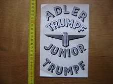 ADLER TRUMPF JUNIOR Automobile lettrage NON AUTOCOLLANT décalcomanie à eau