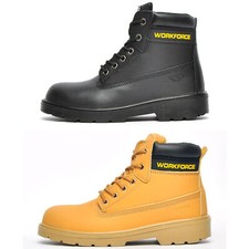 Adulte Unisexe Workforce Revêtu Leather Lacet Sécurité Bottes WF301-P/WF302-P
