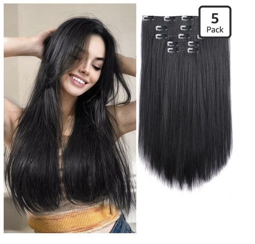 Natural black straight - natural, hair