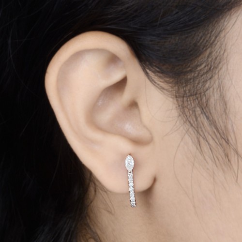 Vrai diamant boucles - 0.85,