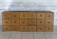 Ancien Meuble de Métier Grainetier Quincailler Apothicaire 15 Tiroirs