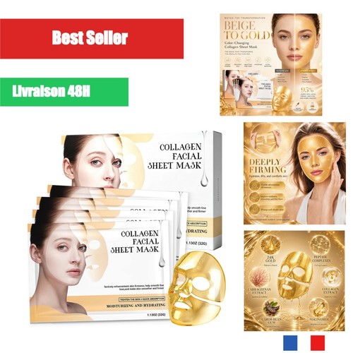 Masques visage 24k - masques, or