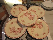 5 anciennes assiettes creuses faience GIEN