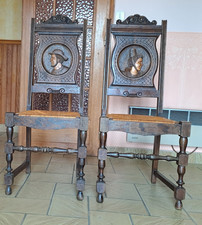 Chaises bretonnes en bois et paille