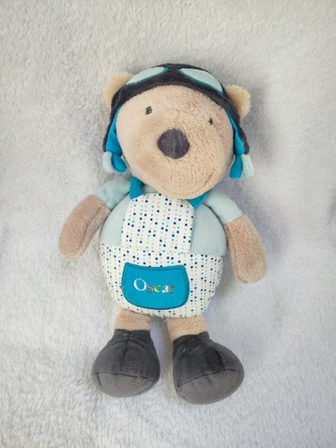 Doudou peluche ours - bleu, oscar