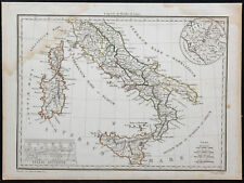 1812 - Italie Antique et ancienne - Carte géographique ancienne - Lapie - Rome