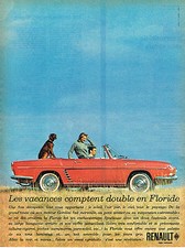 PUBLICITE ADVERTISING 025  1961  RENAULT FLORIDE GORDINI