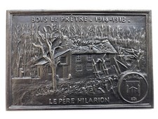 RARE GRANDE MEDAILLE PLAQUE LE PERE HILARION BOIS LE PRÊTRE 1914-1918 Monginot