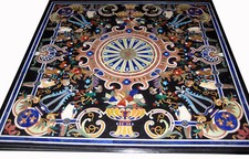 42 " Marbre Dîner Table Top Demi Précieux Pierres Art Handmade Travail Décor