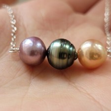 Collier argent perle noire - collier,