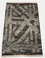 Tapis en Laine 60x90 Gris Noir