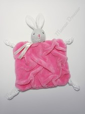 Doudou Plat Carré Lapin Gris Rose Framboise Plume Tendres Et Douces - Kaloo 2020