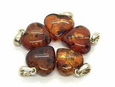 PENDENTIF AMBRE COEUR cadeau