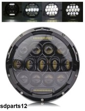 Phare Avant LED Rond 75W 7" Feu de Route Croisement Diurne DRL Moto 4x4 VTT