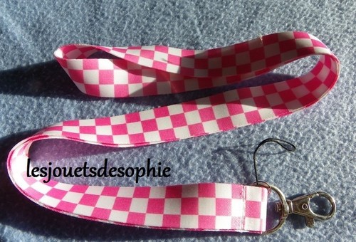 Laniere damier vichy rose - damier,