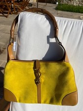 Sac à main Daim Jaune moutarde et cuir  Modéle JACKIE 1961 GUCCI