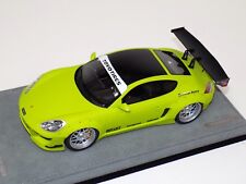 1/18 Modèles AB Porsche Cayman Rocket Bunny Vert Mat Sur Base Alcantara