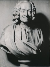 VOLTAIRE c. 1950 - Photo Scupture Buste Auteur Classique - NV 7821