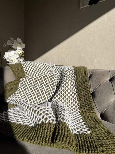Couverture plaid fait main - couverture,