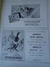 slip KANGOUROU KIRBY + Château de la Tour Bourgogne MORIN ILLUSTRATION 1949 col