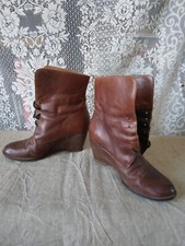 chaussure vintage en cuir talon compensé taille 35