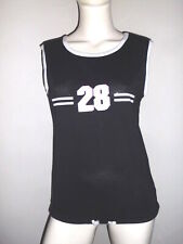 T-SHIRT FEMME SPORTIVE F.T.S.Y. NOIR BORD BLANC CORDON A LA TAILLE T:M