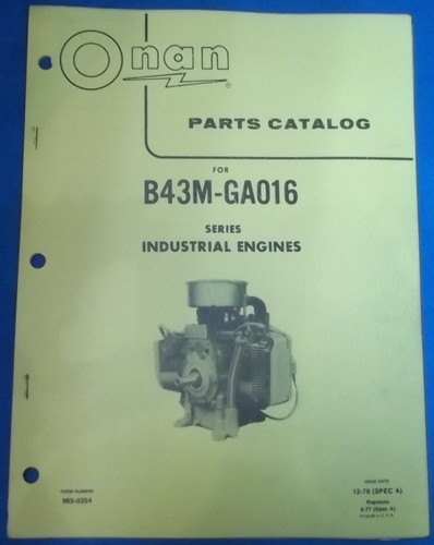 Onan série b43m ga016 manuel - b43m-ga016,