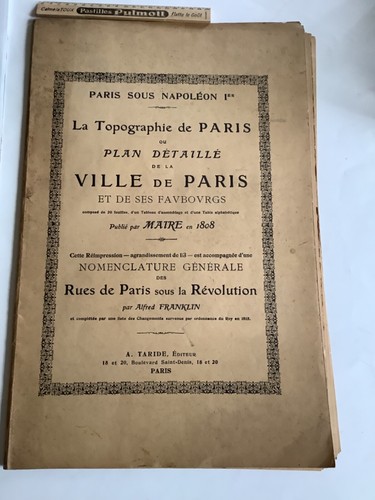 Plan paris la topographie - plan,