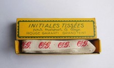 Ancien ruban initiales tissé