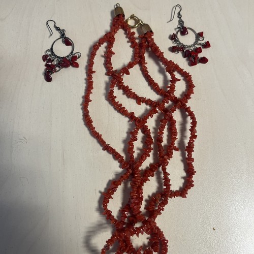 Collier corail boucles - collier, en