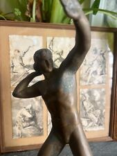 Statue Bronze Athlète Lançant le Poids Statuette & Personnage