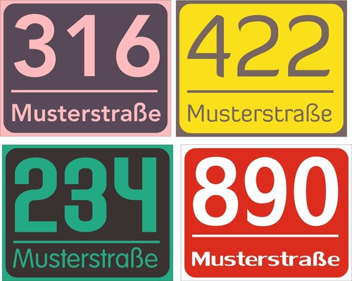 Panneau numéro maison - de, de