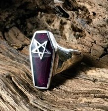 Cercueil Pentagramme Bague 925