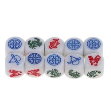 10Pcs Acrylique 6 Faces D6 Dice Animaux & Coin Die Cubes Jouet Pour Enfants