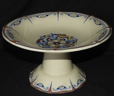 BOCH FRERES LA LOUVIERE Période Art déco 1920-1930 émaux : Compotier pied-douche