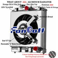 3 Rows Radiateur Shroud Fan Pour 92-2000 HONDA CIVIC EJ EK DEL SOL EG/ INTEGRA