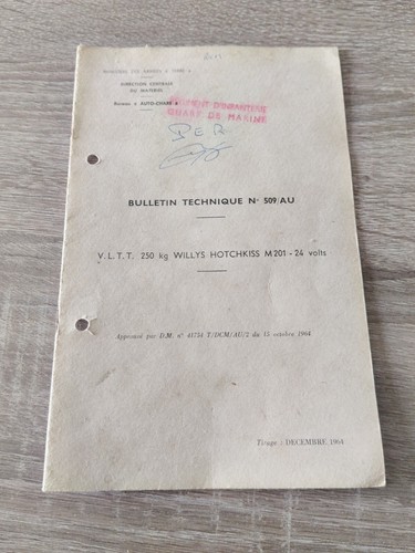 Bulletin technique jeep willys - bulletin,